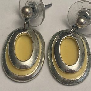 Yellow Silver Tone Earrings